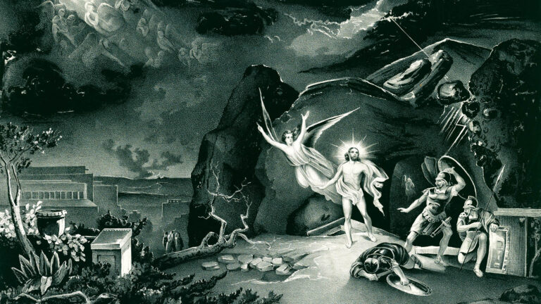 Lithograph of Jesus' Resurrection in the Easter story